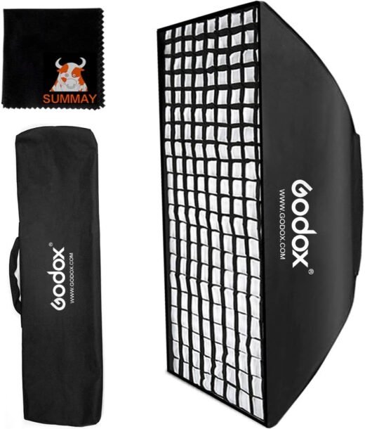 Godox Studio Softbox Godox Speedlite Softbox 60x90cm Rectangular Softbox Photography Light with Grid Bowens for Portrait Product Photography Studio Flash