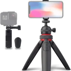 LENSGO L322 Mini Tripod Camera Holder, Desktop Compact DSLR Table Stand, for Cell Mobile Phone GoPro iPhone