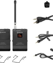 BOYA Professional Wireless Lavalier Microphone, BY-WFM12 12-Channels VHF Wireless Mic System for DSLR