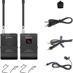 BOYA Professional Wireless Lavalier Microphone, BY-WFM12 12-Channels VHF Wireless Mic System for DSLR