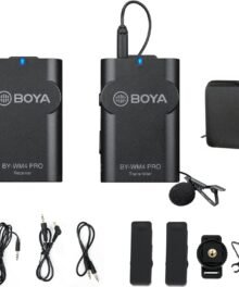 BOYA BY-WM4 Pro 2.4GHz Wireless Lavalier Microphone System Compatible with DSLR Cameras, Camcorders, iPhone, Android Smartphones, and Tablets for Recording