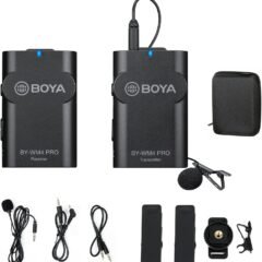 BOYA BY-WM4 Pro 2.4GHz Wireless Lavalier Microphone System Compatible with DSLR Cameras, Camcorders, iPhone, Android Smartphones, and Tablets for Recording