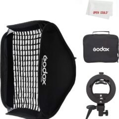 GODOX Bowen Mount S-Type Bracket, S-Type 50x50cm 20" * 20" Folding Storage softbox with Honeycomb Grid + Carry Bag for Outdoor Shooting Creative Shooting(S-Type 50X50)