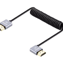 DMI 2.1 Coiled Cable Full to Full 30cm to 60cm 90° Right Angle (8K@60Hz / 4K@120Hz)