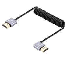 DMI 2.1 Coiled Cable Full to Full 30cm to 60cm 90° Right Angle (8K@60Hz / 4K@120Hz)