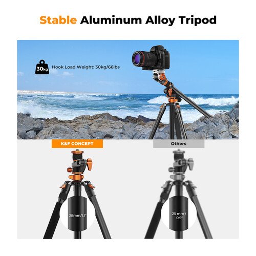 K&F Concept T254A7 Video Tripod with FH-03 Fluid Head KF09.137 - Image 5