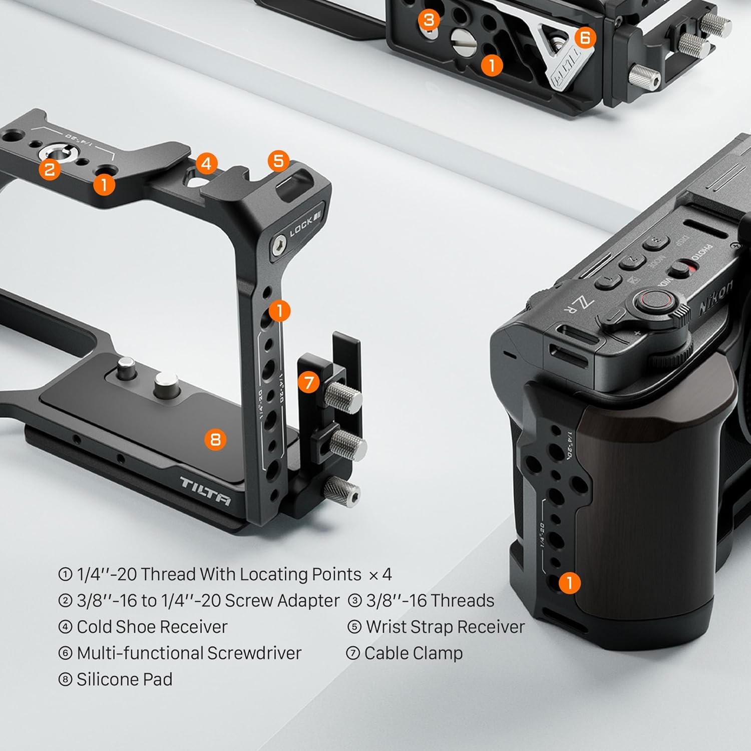 Tilta ZR Cage, Camera Cage Compatible with Nikon ZR Power Kit with ARCA Receiver and V Mount Battery Plate - Black TA-T98-C-B - Image 8