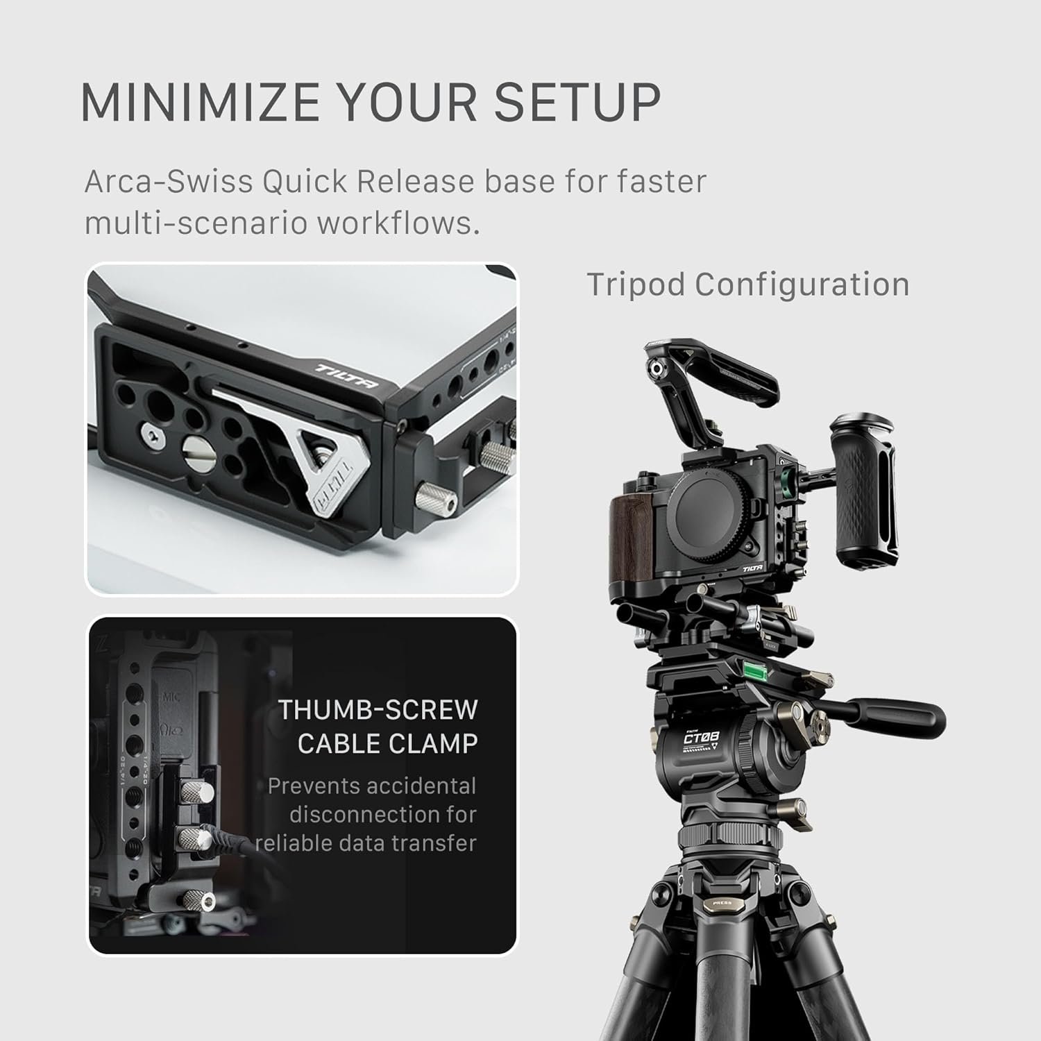 Tilta ZR Cage, Camera Cage Compatible with Nikon ZR Power Kit with ARCA Receiver and V Mount Battery Plate - Black TA-T98-C-B - Image 3