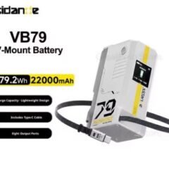SIDANDE VB79 22000mAh 79.2Wh Mini V Mount Battery OLED Display USB-C PD140W Fast Charging For Camcorder Monitor Video Light